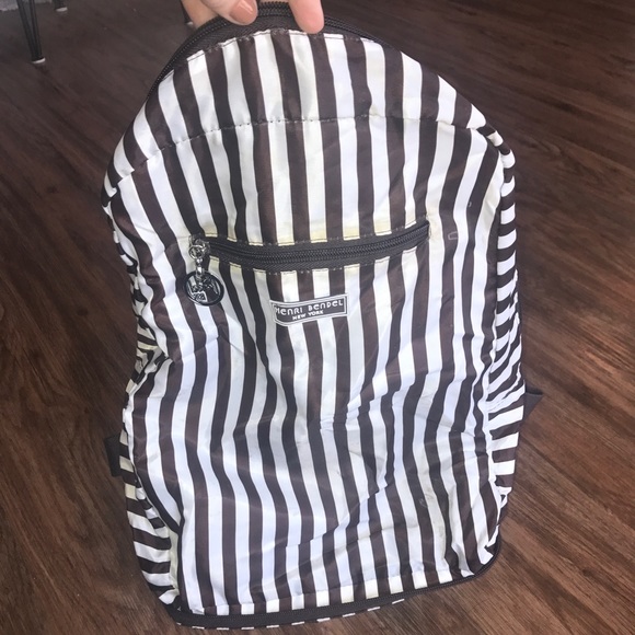 henri bendel striped backpack